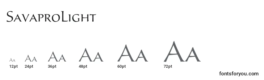 Размеры шрифта SavaproLight