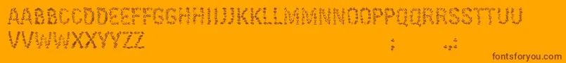 KissingfontV6-Schriftart – Braune Schriften auf orangefarbenem Hintergrund