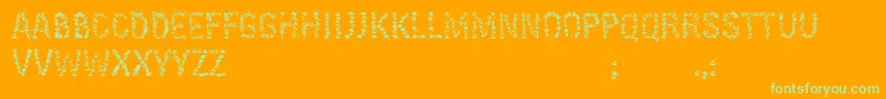 KissingfontV6 Font – Green Fonts on Orange Background