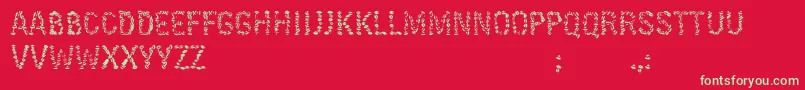 KissingfontV6 Font – Green Fonts on Red Background