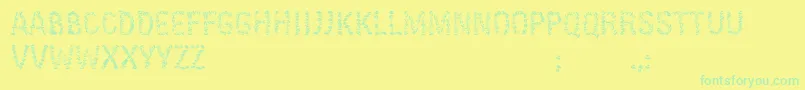 KissingfontV6 Font – Green Fonts on Yellow Background