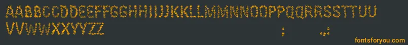 Czcionka KissingfontV6 – pomarańczowe czcionki na czarnym tle