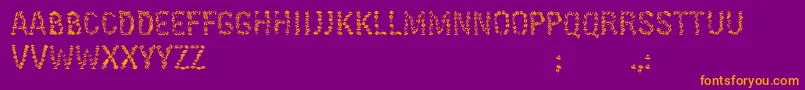 Шрифт KissingfontV6 – оранжевые шрифты на фиолетовом фоне