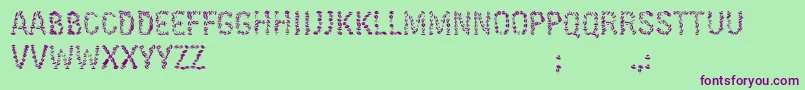 KissingfontV6 Font – Purple Fonts on Green Background