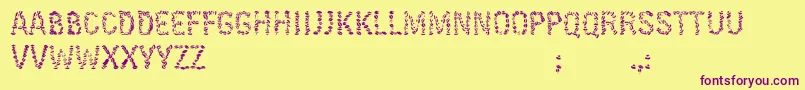 KissingfontV6 Font – Purple Fonts on Yellow Background