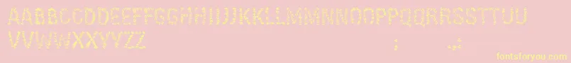 KissingfontV6 Font – Yellow Fonts on Pink Background