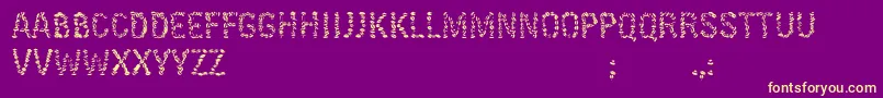 Fonte KissingfontV6 – fontes amarelas em um fundo roxo
