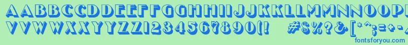 Unclebobmf ffy Font – Blue Fonts on Green Background