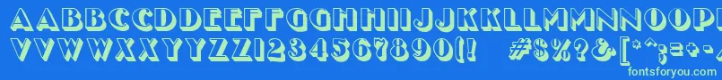 Unclebobmf ffy Font – Green Fonts on Blue Background