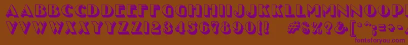 Unclebobmf ffy Font – Purple Fonts on Brown Background