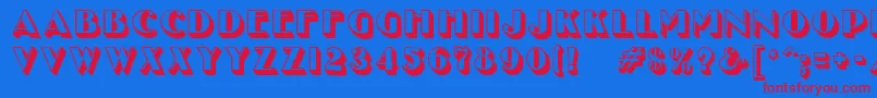 Шрифт Unclebobmf ffy – красные шрифты на синем фоне