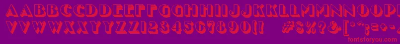 フォントUnclebobmf ffy – 紫の背景に赤い文字