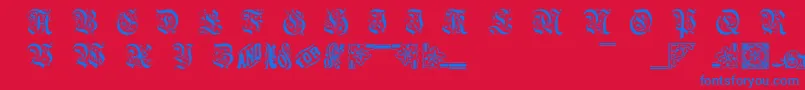 Twogriffin-Schriftart – Blaue Schriften auf rotem Hintergrund