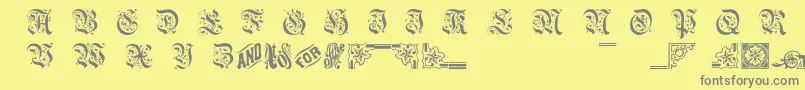 Fonte Twogriffin – fontes cinzas em um fundo amarelo