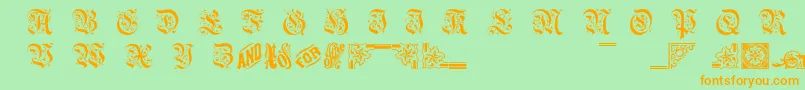 Twogriffin-Schriftart – Orangefarbene Schriften auf grünem Hintergrund