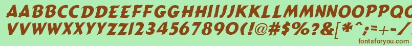 CartoonSlantBold Font – Brown Fonts on Green Background