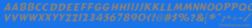 フォントCartoonSlantBold – 青い背景に灰色の文字