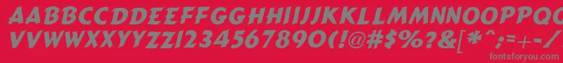CartoonSlantBold-Schriftart – Graue Schriften auf rotem Hintergrund