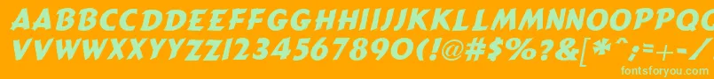 CartoonSlantBold Font – Green Fonts on Orange Background