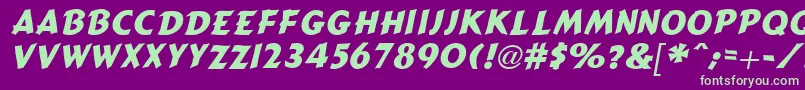 CartoonSlantBold Font – Green Fonts on Purple Background