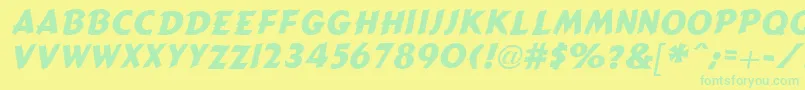 CartoonSlantBold Font – Green Fonts on Yellow Background
