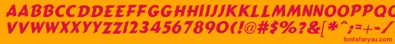 CartoonSlantBold Font – Red Fonts on Orange Background