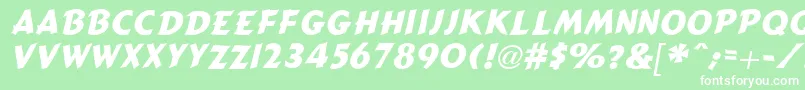 CartoonSlantBold-Schriftart – Weiße Schriften auf grünem Hintergrund