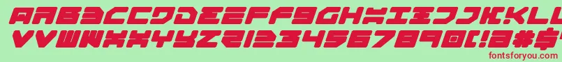 フォントOmega3ei – 赤い文字の緑の背景