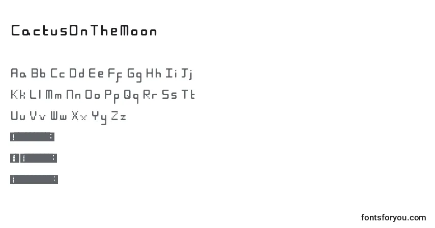 Czcionka CactusOnTheMoon – alfabet, cyfry, specjalne znaki