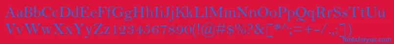 フォントBellmtstdRegular – 赤い背景に青い文字