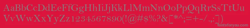 フォントBellmtstdRegular – 赤い背景に灰色の文字