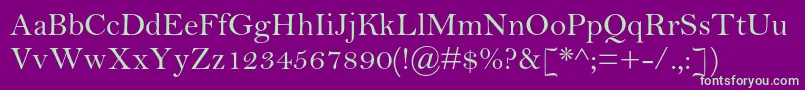 BellmtstdRegular Font – Green Fonts on Purple Background
