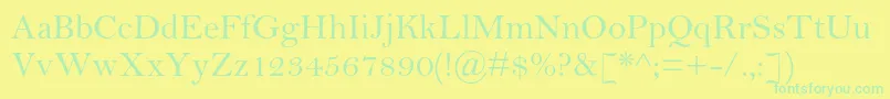 BellmtstdRegular Font – Green Fonts on Yellow Background
