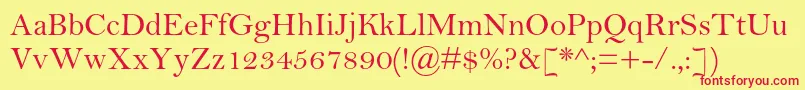 BellmtstdRegular Font – Red Fonts on Yellow Background