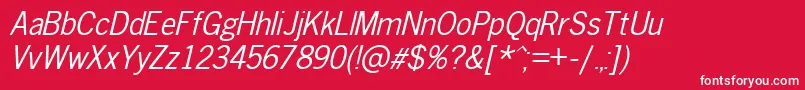 Gothic.KzItalic Font – White Fonts on Red Background