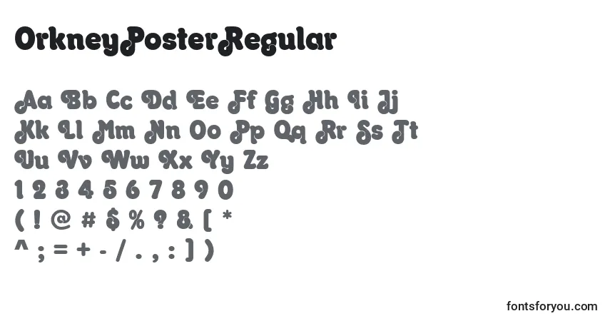 Schriftart OrkneyPosterRegular – Alphabet, Zahlen, spezielle Symbole