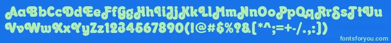 Шрифт OrkneyPosterRegular – зелёные шрифты на синем фоне