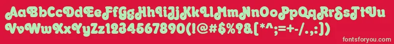 OrkneyPosterRegular Font – Green Fonts on Red Background