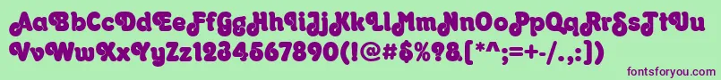 Шрифт OrkneyPosterRegular – фиолетовые шрифты на зелёном фоне