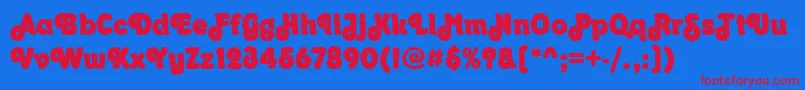 OrkneyPosterRegular Font – Red Fonts on Blue Background