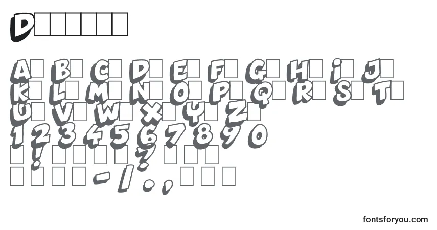 A fonte Dynamix – alfabeto, números, caracteres especiais