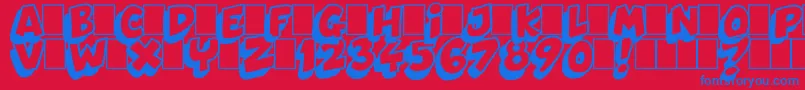 Dynamix-fontti – siniset fontit punaisella taustalla