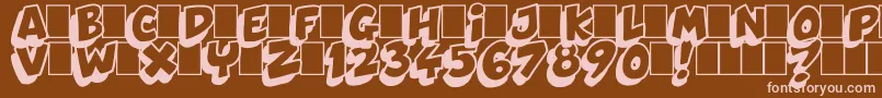 Dynamix-fontti – vaaleanpunaiset fontit ruskealla taustalla