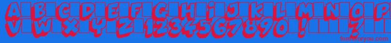 フォントDynamix – 赤い文字の青い背景