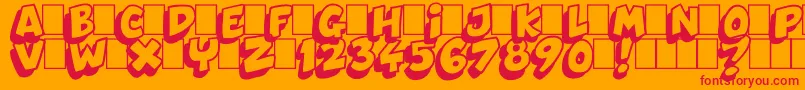 Dynamix-Schriftart – Rote Schriften auf orangefarbenem Hintergrund
