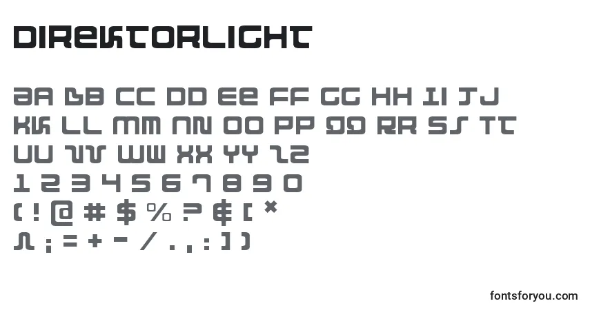Direktorlightフォント–アルファベット、数字、特殊文字