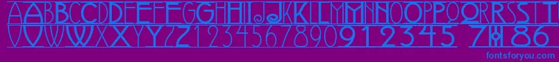 AvignonNf Font – Blue Fonts on Purple Background