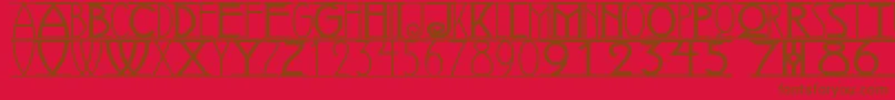 AvignonNf Font – Brown Fonts on Red Background