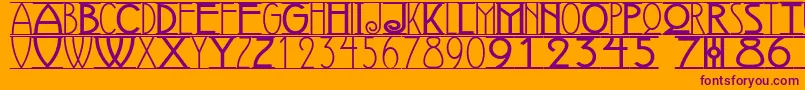 AvignonNf Font – Purple Fonts on Orange Background