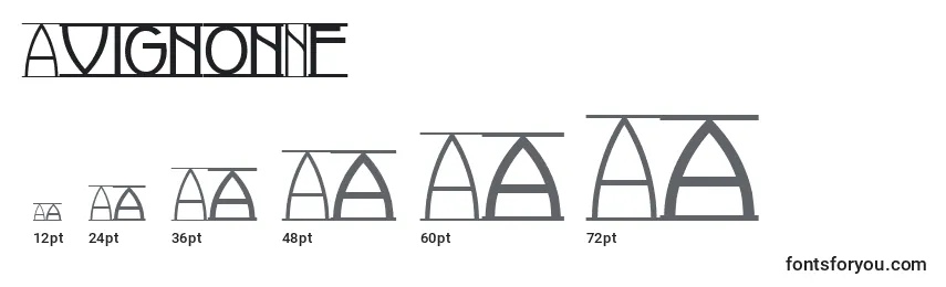 Размеры шрифта AvignonNf